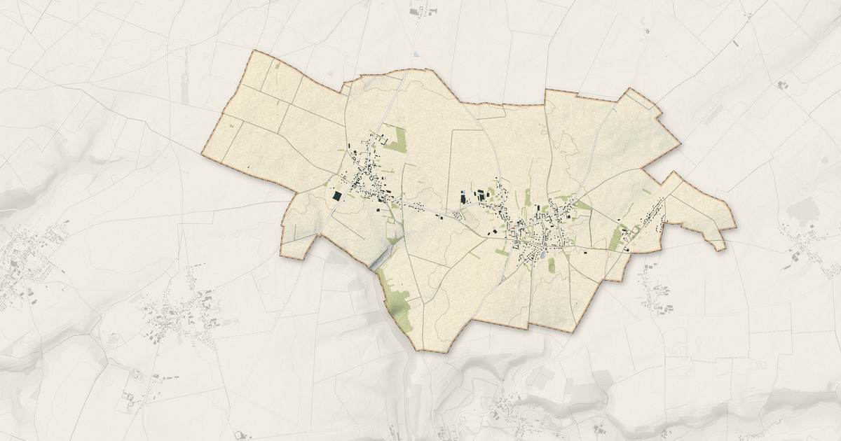 Portrait cartographique de Aigneville : relief, eau, forêts, bâti et voies, calculés à partir des données de l'IGN