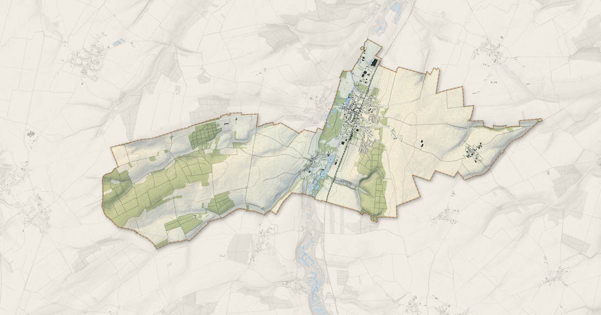 Portrait cartographique de Ailly-sur-Noye : relief, eau, forêts, bâti et voies, calculés à partir des données de l'IGN