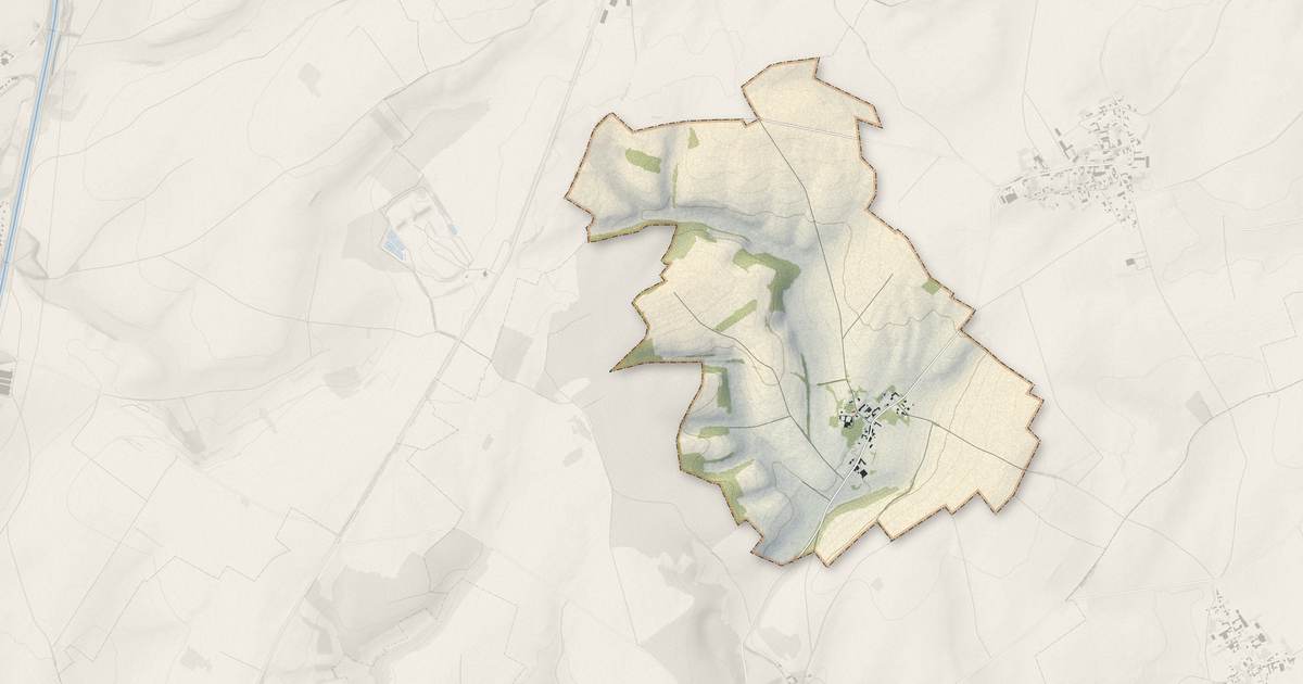 Portrait cartographique de Aizecourt-le-Bas : relief, eau, forêts, bâti et voies, calculés à partir des données de l'IGN