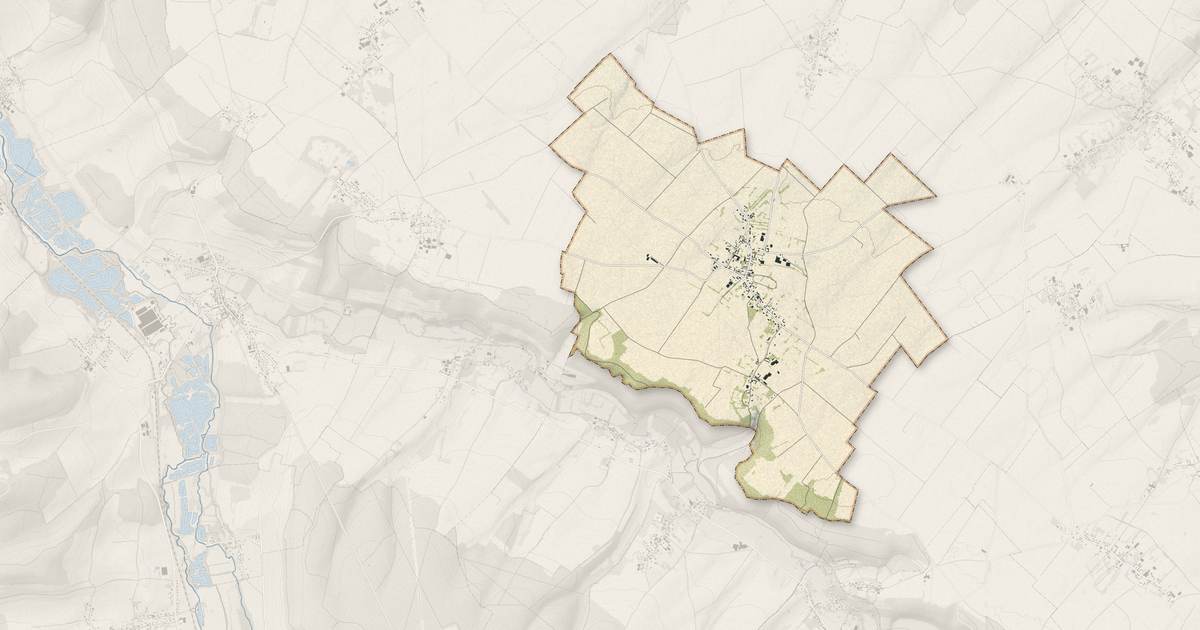 Portrait cartographique de Andainville : relief, eau, forêts, bâti et voies, calculés à partir des données de l'IGN