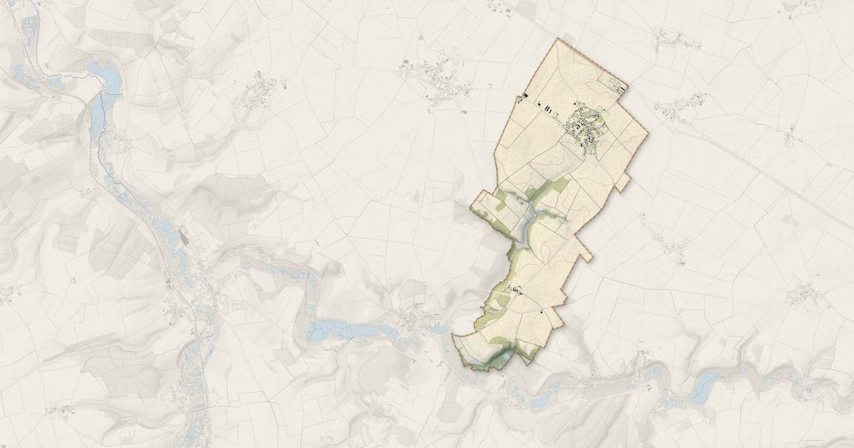 Portrait cartographique de Arvillers : relief, eau, forêts, bâti et voies, calculés à partir des données de l'IGN