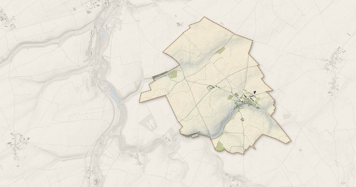 Portrait cartographique de Assainvillers : relief, eau, forêts, bâti et voies, calculés à partir des données de l'IGN