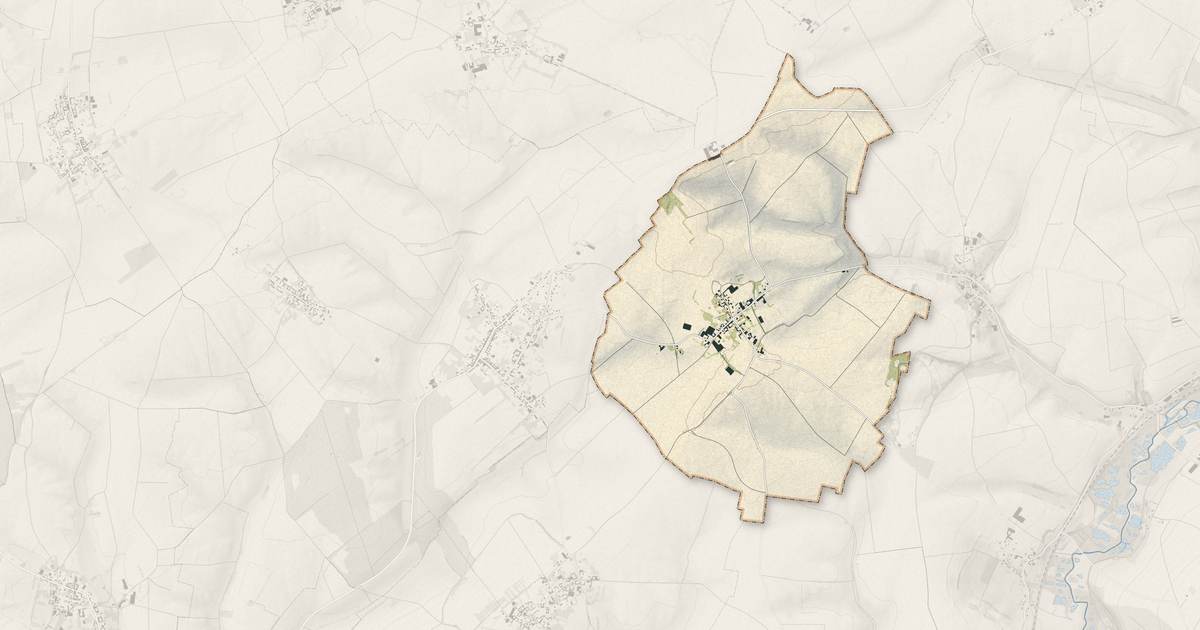 Portrait cartographique de Auchonvillers : relief, eau, forêts, bâti et voies, calculés à partir des données de l'IGN