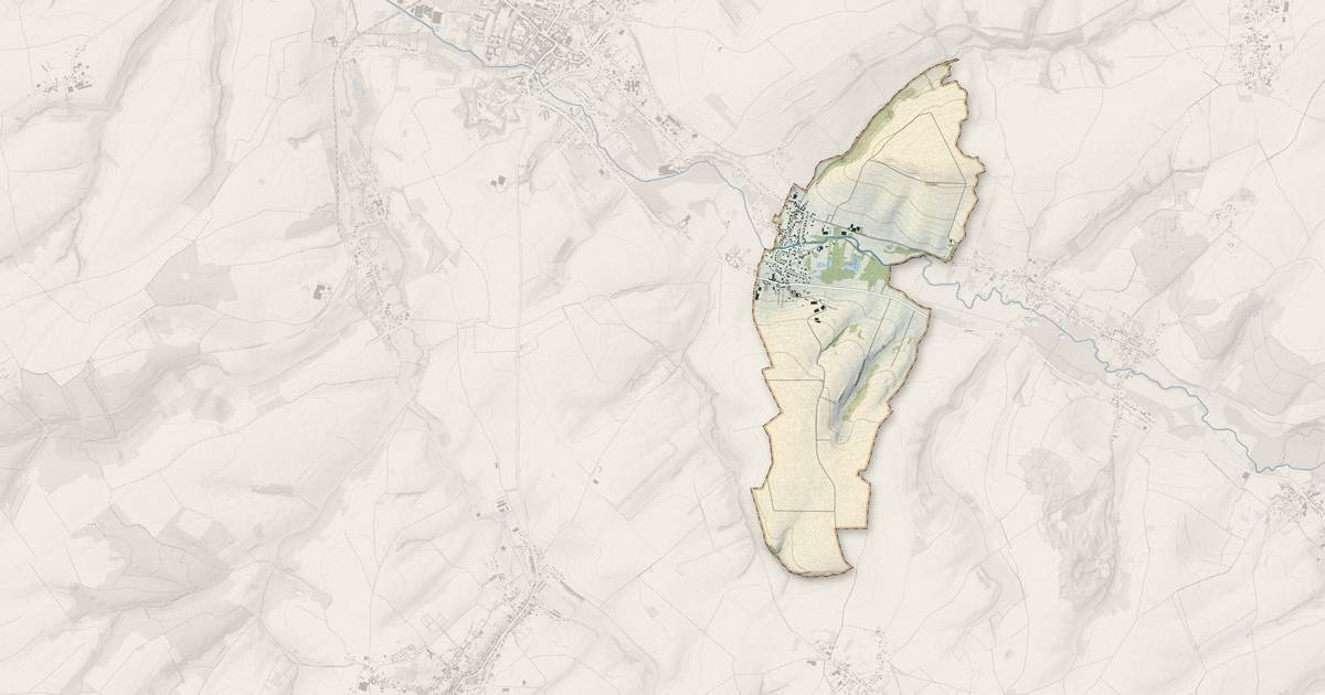 Portrait cartographique de Authieule : relief, eau, forêts, bâti et voies, calculés à partir des données de l'IGN