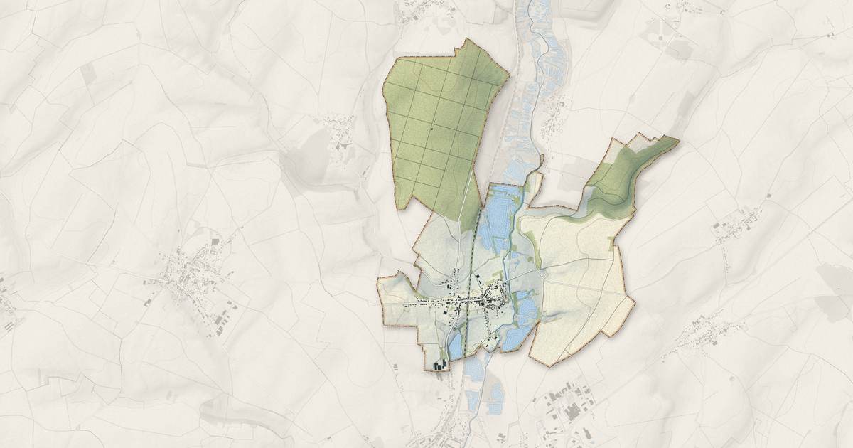 Portrait cartographique de Aveluy : relief, eau, forêts, bâti et voies, calculés à partir des données de l'IGN