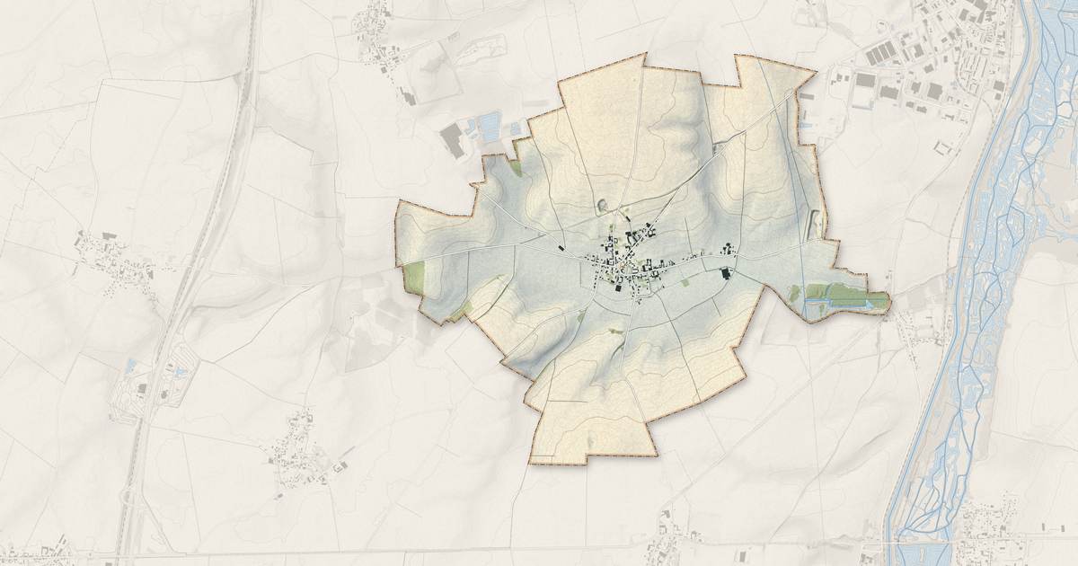 Portrait cartographique de Barleux : relief, eau, forêts, bâti et voies, calculés à partir des données de l'IGN
