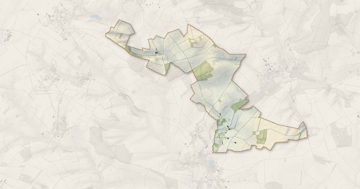 Portrait cartographique de Bavelincourt : relief, eau, forêts, bâti et voies, calculés à partir des données de l'IGN