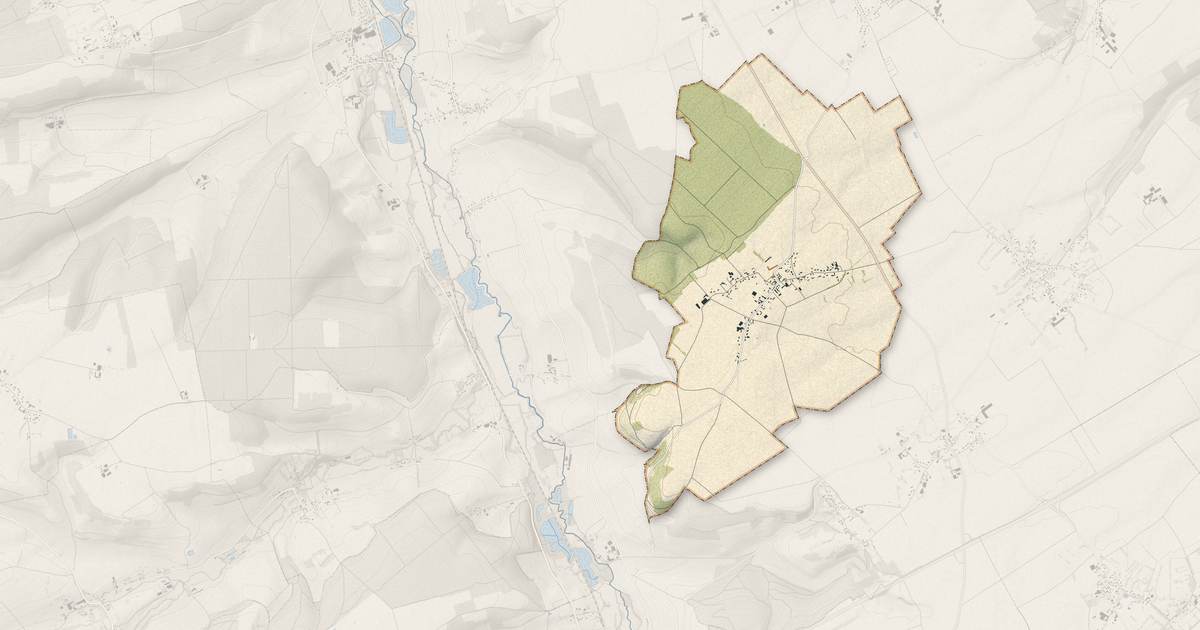 Portrait cartographique de Beaucamps-le-Jeune : relief, eau, forêts, bâti et voies, calculés à partir des données de l'IGN
