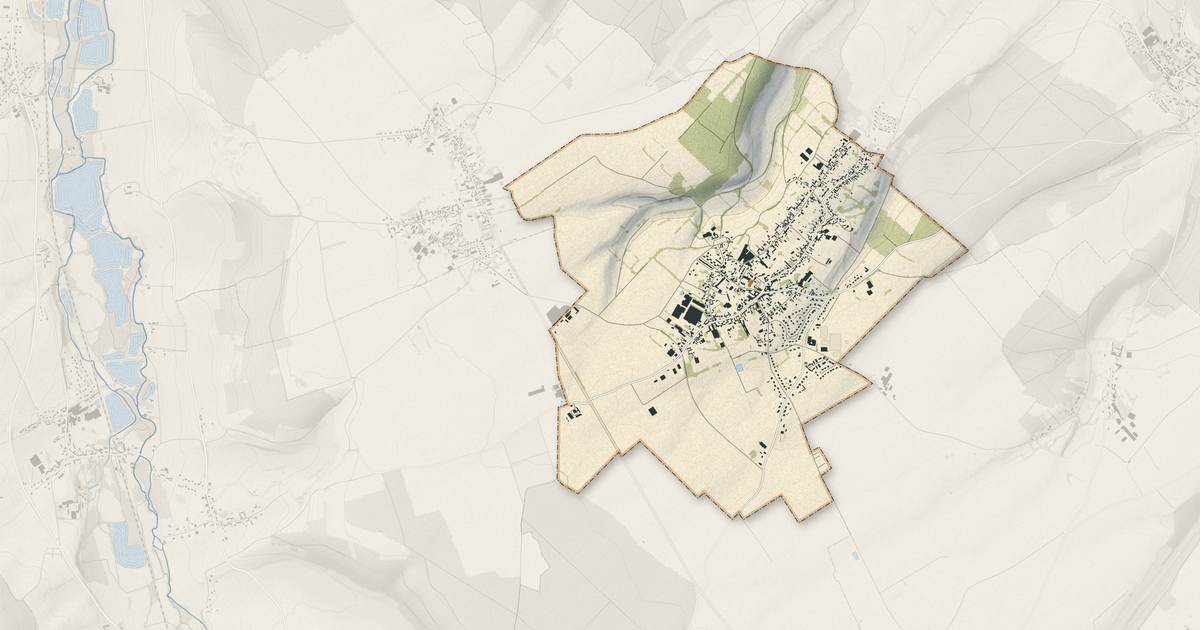 Portrait cartographique de Beaucamps-le-Vieux : relief, eau, forêts, bâti et voies, calculés à partir des données de l'IGN