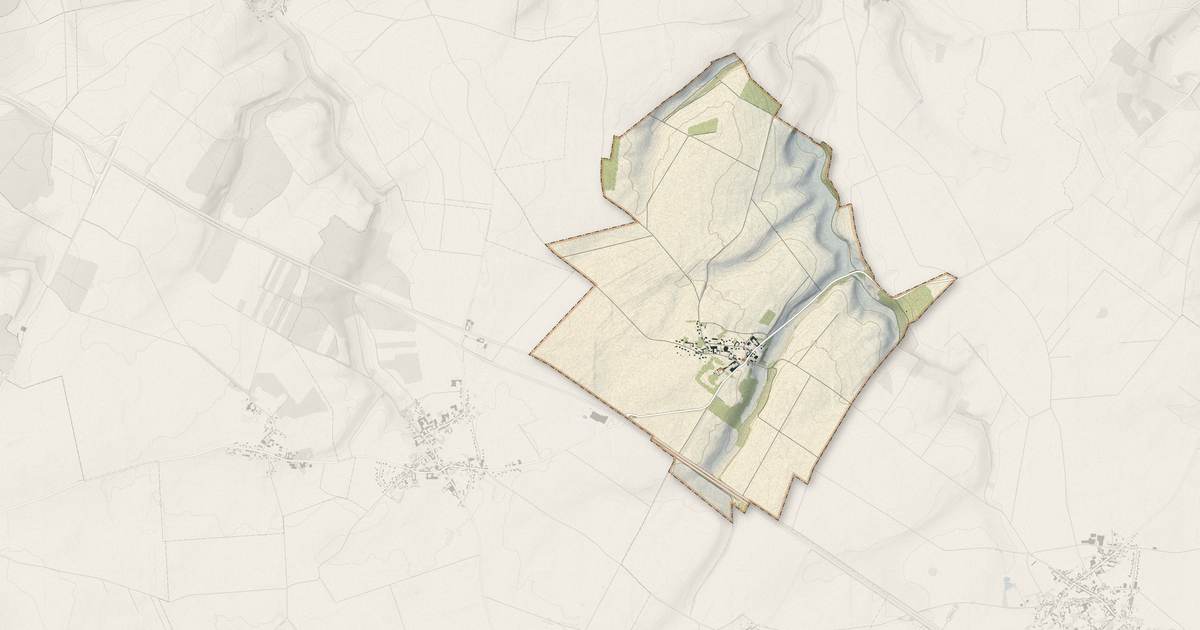 Portrait cartographique de Beaucourt-en-Santerre : relief, eau, forêts, bâti et voies, calculés à partir des données de l'IGN
