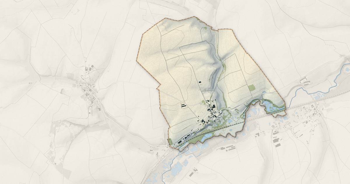 Portrait cartographique de Beaucourt-sur-l'Ancre : relief, eau, forêts, bâti et voies, calculés à partir des données de l'IGN
