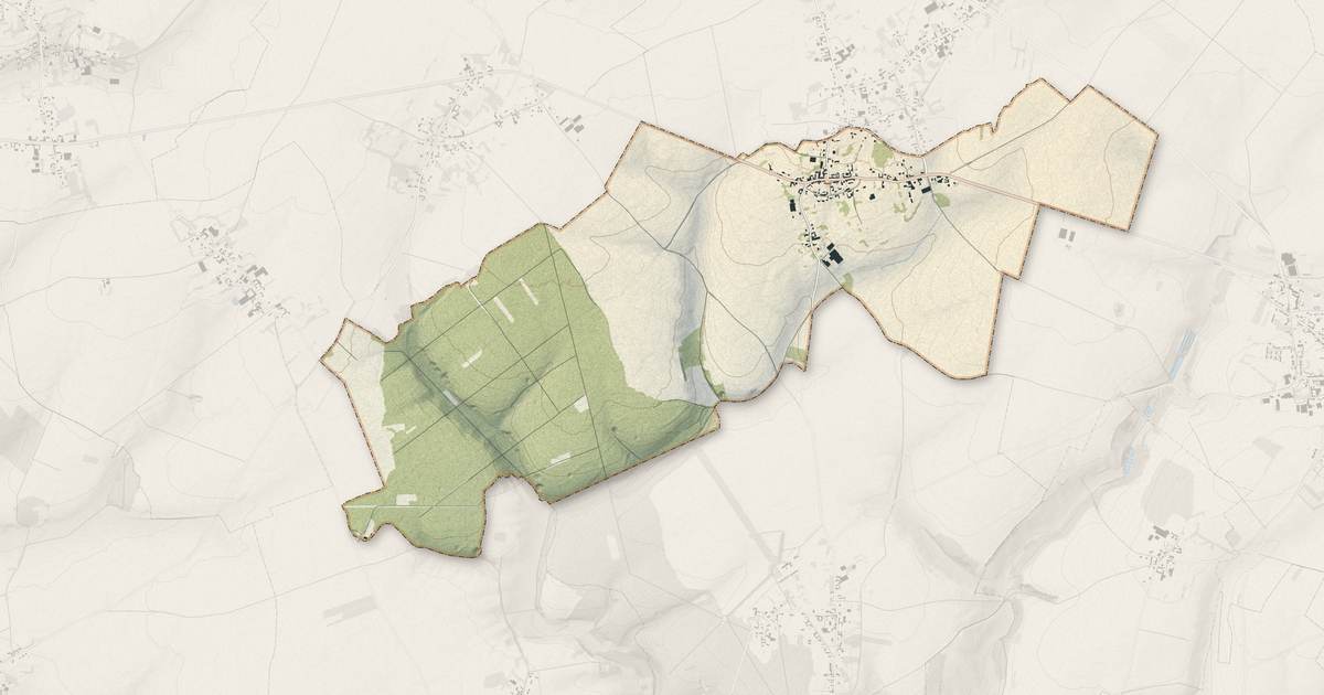 Portrait cartographique de Beaumetz : relief, eau, forêts, bâti et voies, calculés à partir des données de l'IGN