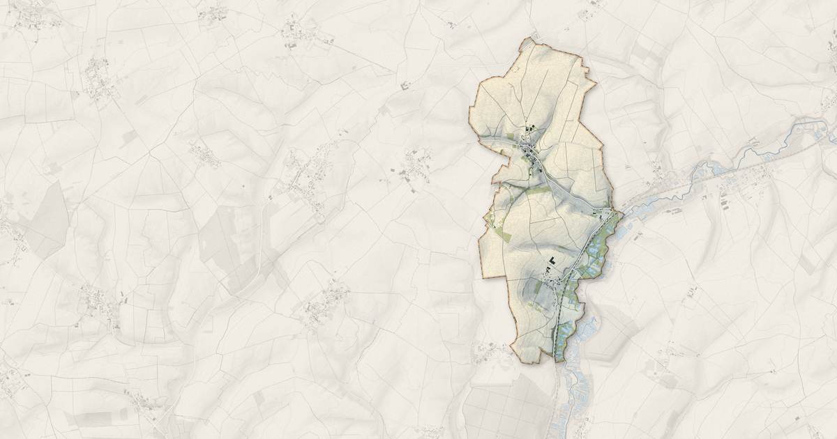 Portrait cartographique de Beaumont-Hamel : relief, eau, forêts, bâti et voies, calculés à partir des données de l'IGN