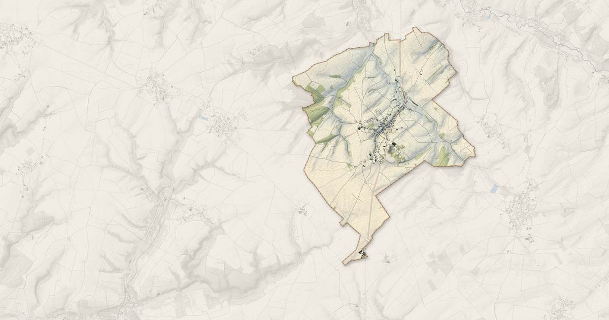 Portrait cartographique de Beauval : relief, eau, forêts, bâti et voies, calculés à partir des données de l'IGN