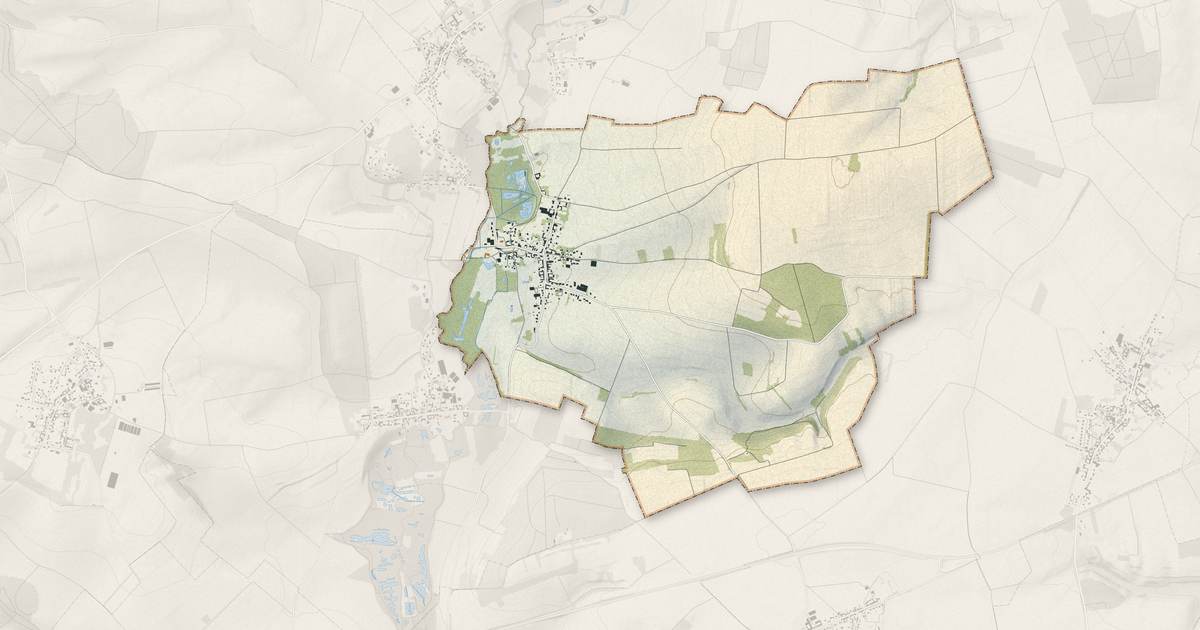 Portrait cartographique de Béhencourt : relief, eau, forêts, bâti et voies, calculés à partir des données de l'IGN