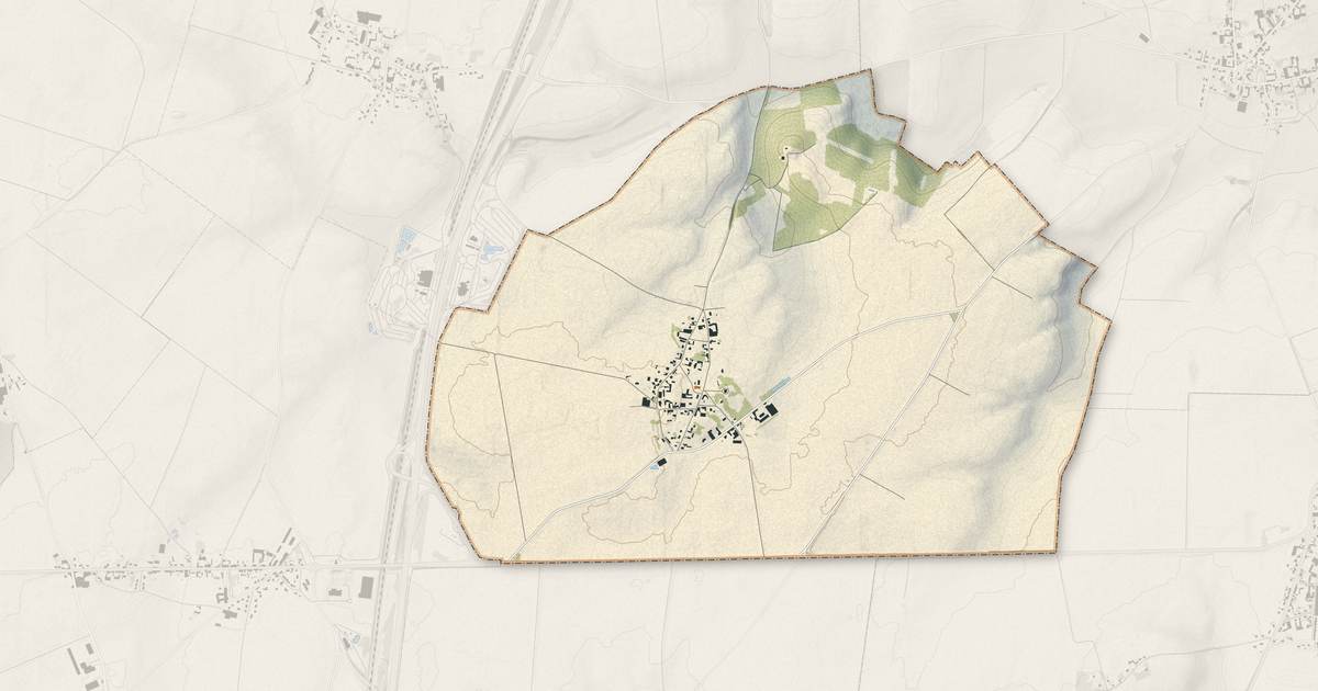Portrait cartographique de Belloy-en-Santerre : relief, eau, forêts, bâti et voies, calculés à partir des données de l'IGN