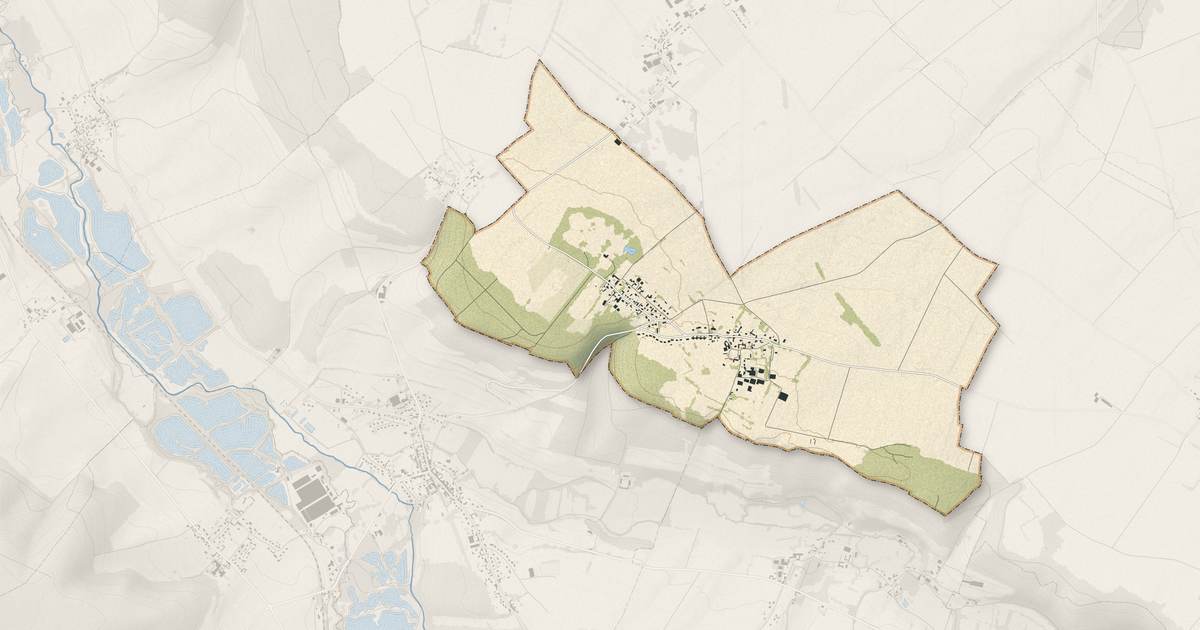 Portrait cartographique de Bermesnil : relief, eau, forêts, bâti et voies, calculés à partir des données de l'IGN