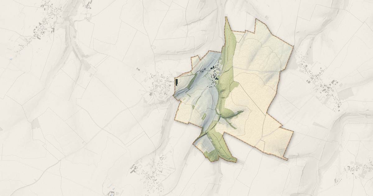 Portrait cartographique de Bernâtre : relief, eau, forêts, bâti et voies, calculés à partir des données de l'IGN