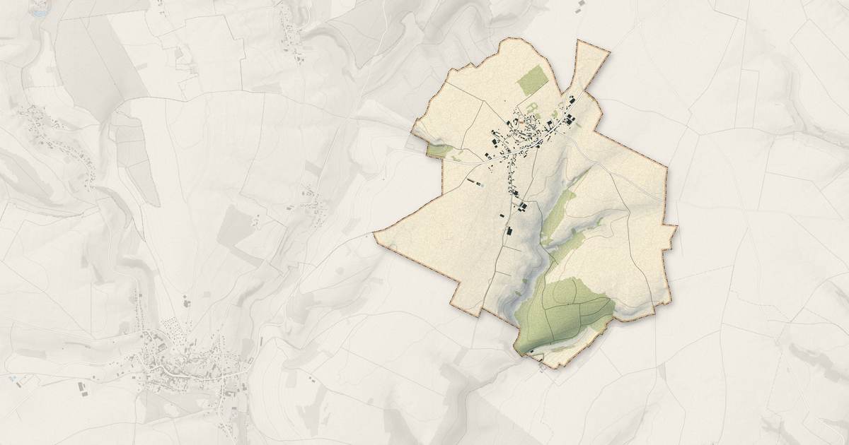 Portrait cartographique de Berneuil : relief, eau, forêts, bâti et voies, calculés à partir des données de l'IGN