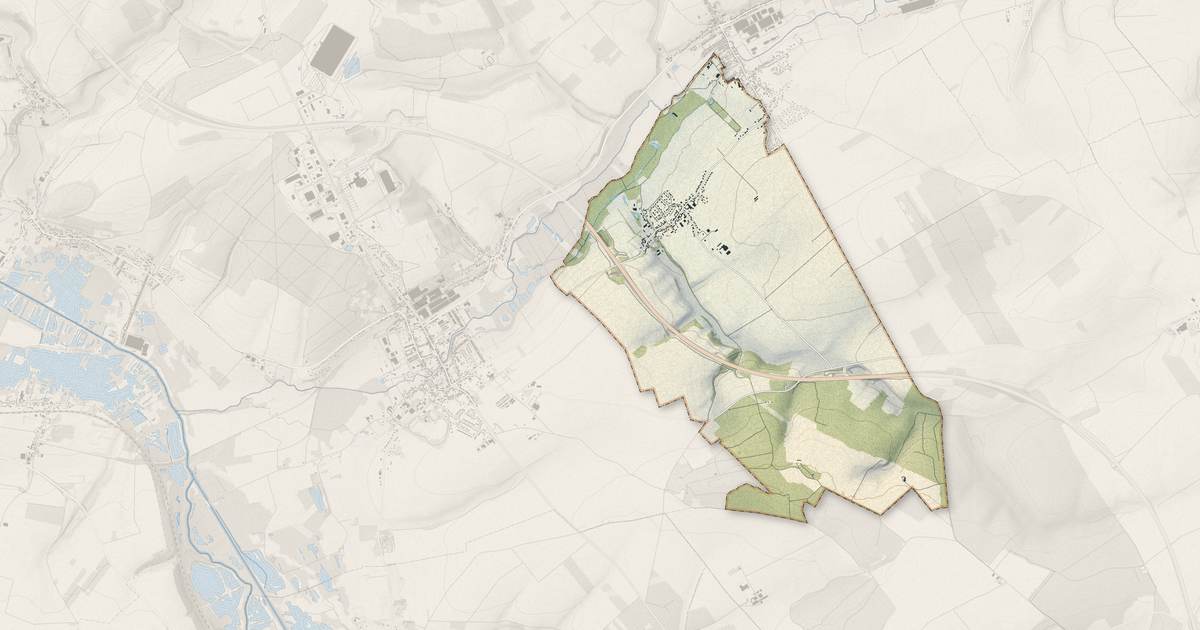 Portrait cartographique de Bettencourt-Saint-Ouen : relief, eau, forêts, bâti et voies, calculés à partir des données de l'IGN