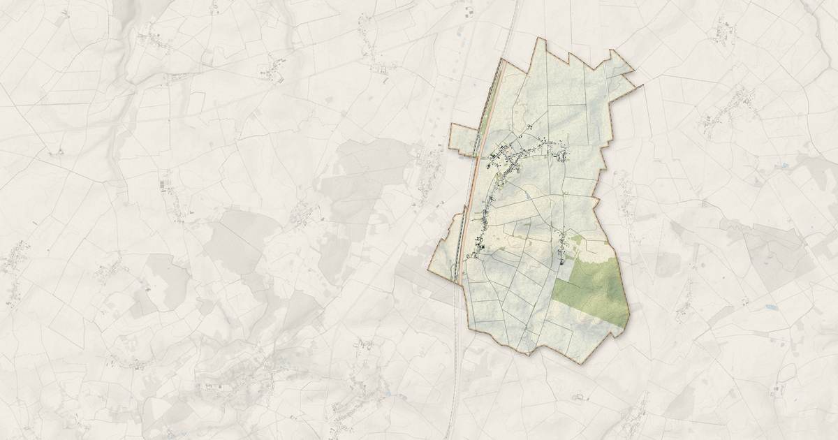 Portrait cartographique de Beuvraignes : relief, eau, forêts, bâti et voies, calculés à partir des données de l'IGN