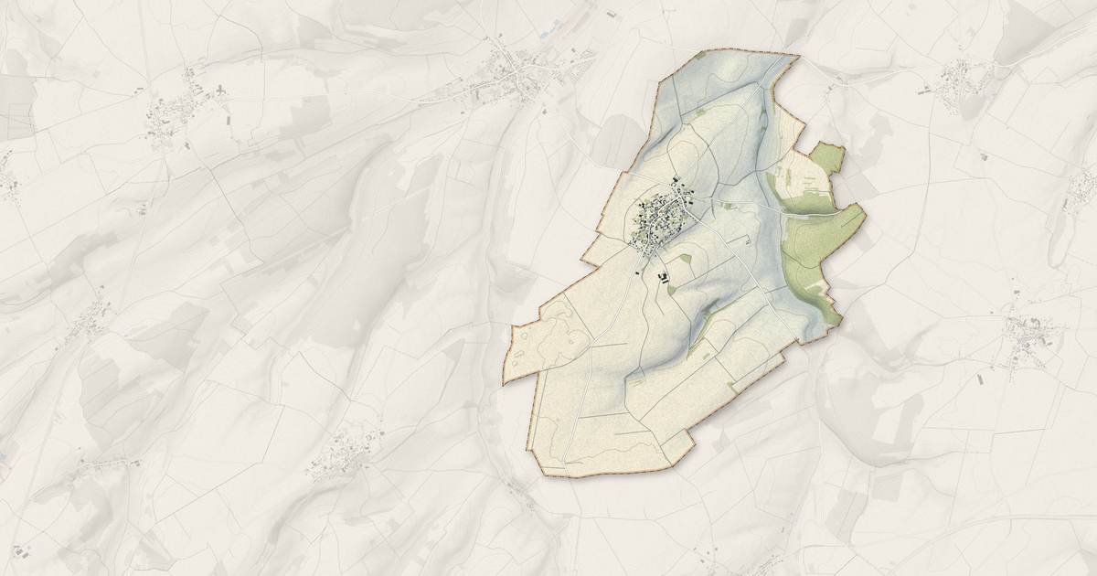 Portrait cartographique de Bougainville : relief, eau, forêts, bâti et voies, calculés à partir des données de l'IGN