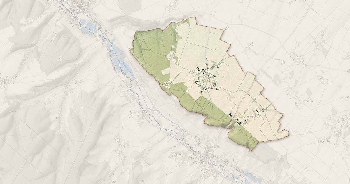 Portrait cartographique de Bouillancourt-en-Séry : relief, eau, forêts, bâti et voies, calculés à partir des données de l'IGN