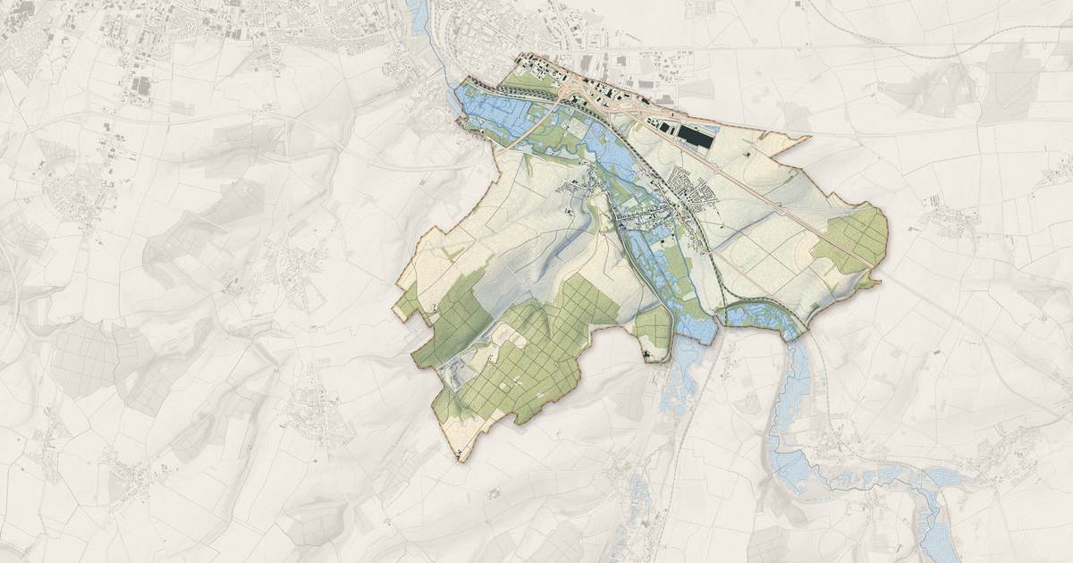 Portrait cartographique de Boves : relief, eau, forêts, bâti et voies, calculés à partir des données de l'IGN