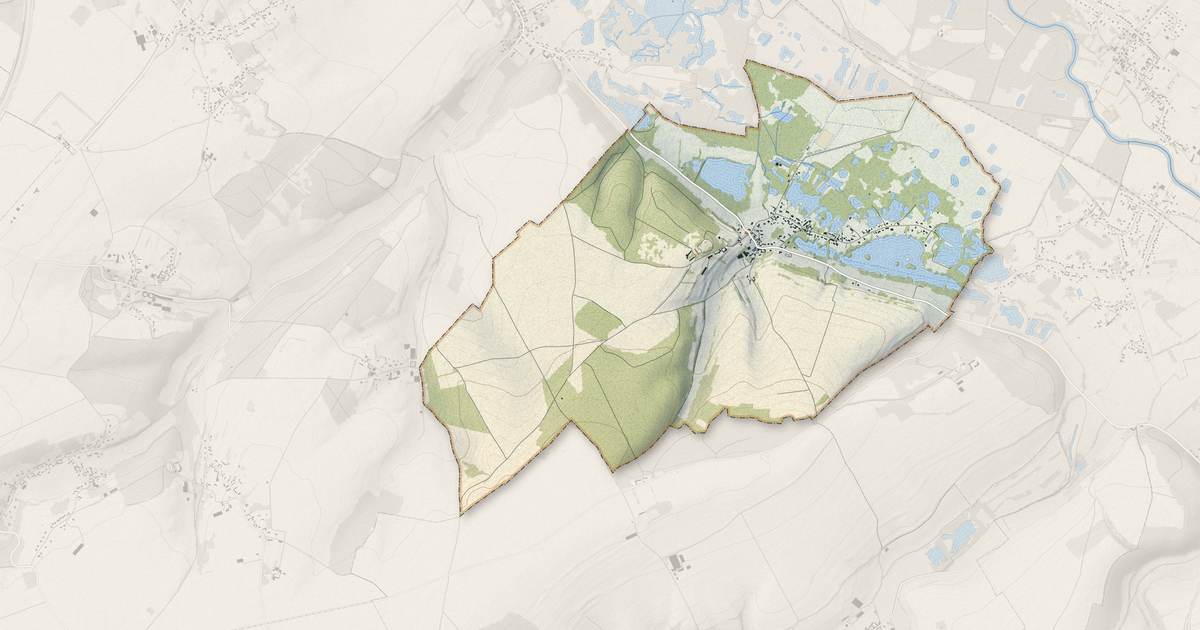 Portrait cartographique de Bray-lès-Mareuil : relief, eau, forêts, bâti et voies, calculés à partir des données de l'IGN