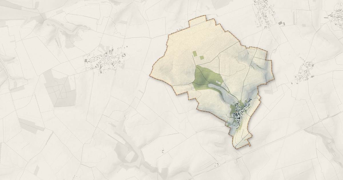 Portrait cartographique de Bresle : relief, eau, forêts, bâti et voies, calculés à partir des données de l'IGN