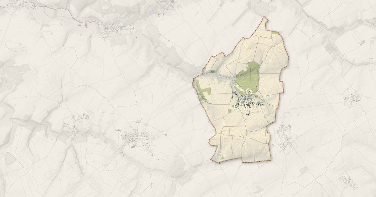 Portrait cartographique de Bus-lès-Artois : relief, eau, forêts, bâti et voies, calculés à partir des données de l'IGN