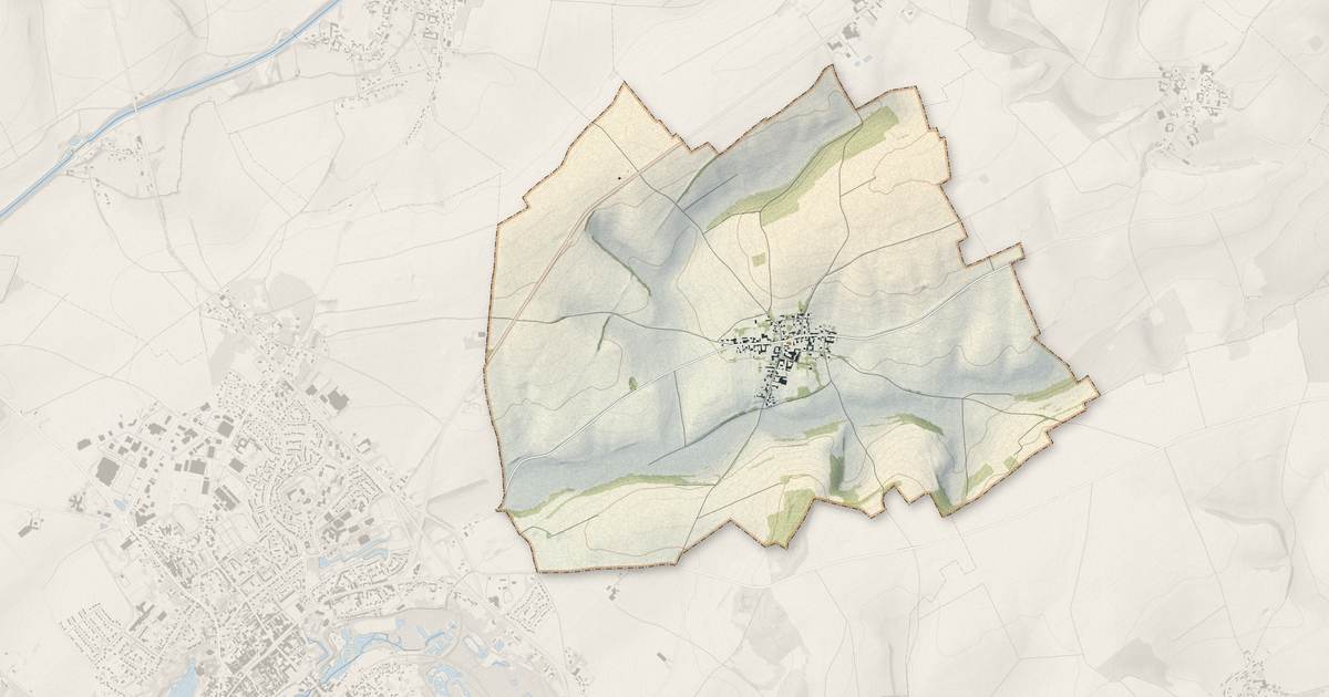 Portrait cartographique de Bussu : relief, eau, forêts, bâti et voies, calculés à partir des données de l'IGN