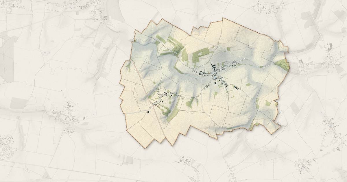 Portrait cartographique de Bussus-lès-Yaucourt : relief, eau, forêts, bâti et voies, calculés à partir des données de l'IGN