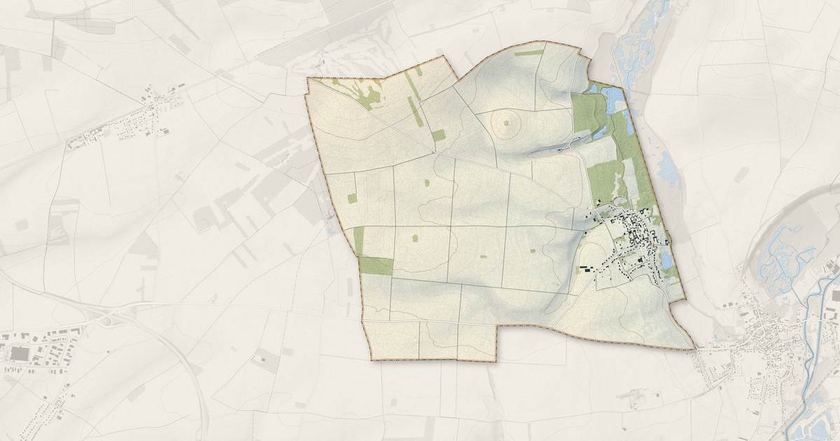 Portrait cartographique de Bussy-lès-Daours : relief, eau, forêts, bâti et voies, calculés à partir des données de l'IGN