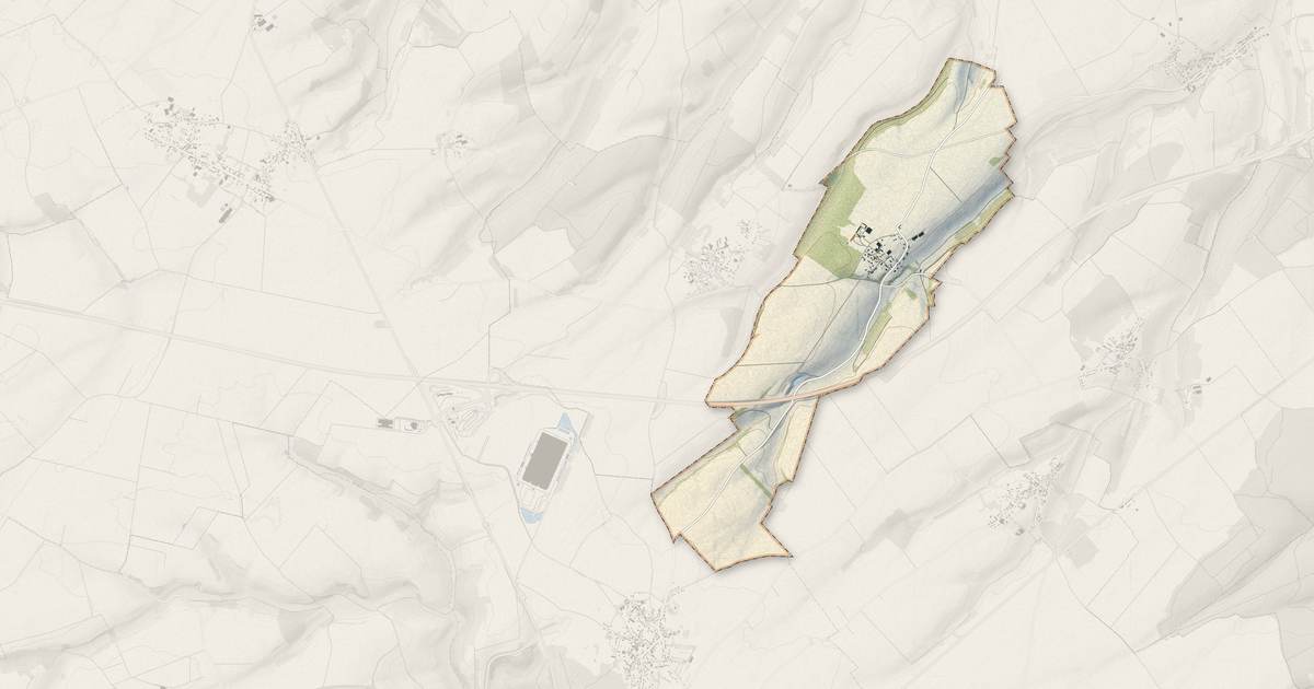 Portrait cartographique de Bussy-lès-Poix : relief, eau, forêts, bâti et voies, calculés à partir des données de l'IGN