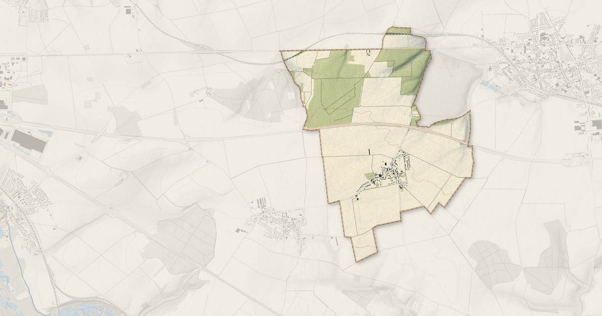 Portrait cartographique de Cachy : relief, eau, forêts, bâti et voies, calculés à partir des données de l'IGN