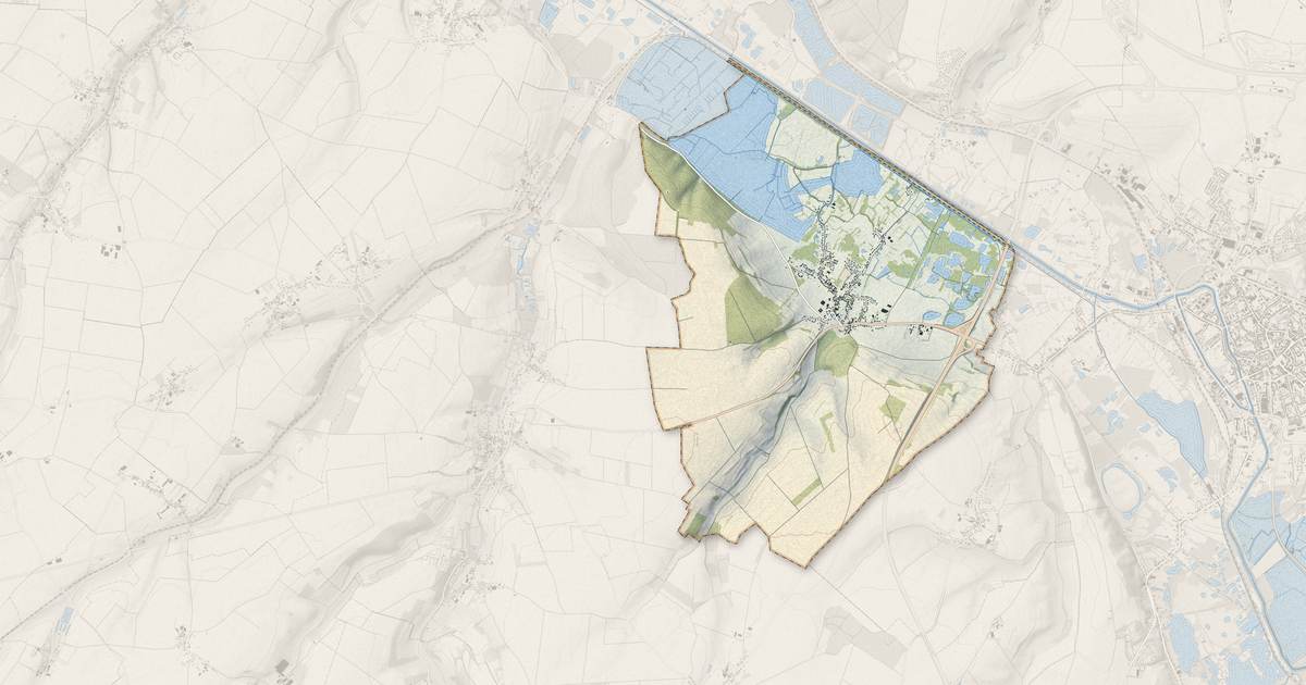 Portrait cartographique de Cambron : relief, eau, forêts, bâti et voies, calculés à partir des données de l'IGN