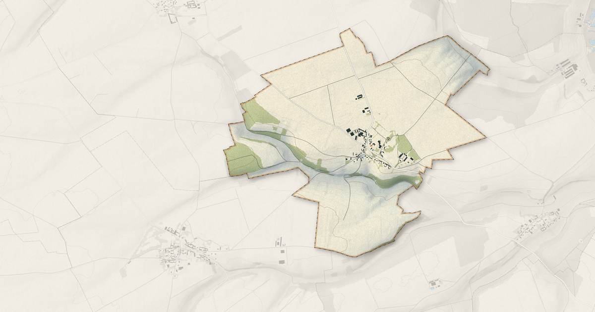 Portrait cartographique de Cantigny : relief, eau, forêts, bâti et voies, calculés à partir des données de l'IGN