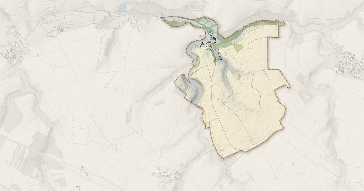 Portrait cartographique de Cayeux-en-Santerre : relief, eau, forêts, bâti et voies, calculés à partir des données de l'IGN