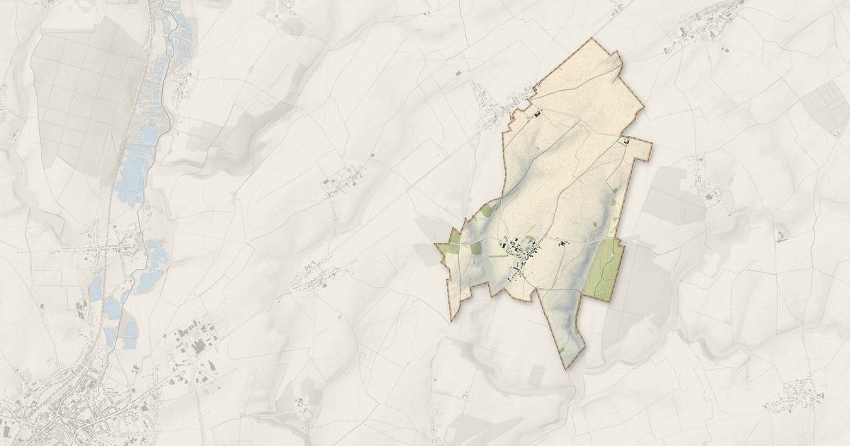 Portrait cartographique de Contalmaison : relief, eau, forêts, bâti et voies, calculés à partir des données de l'IGN