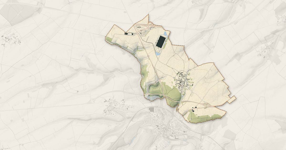 Portrait cartographique de Croixrault : relief, eau, forêts, bâti et voies, calculés à partir des données de l'IGN