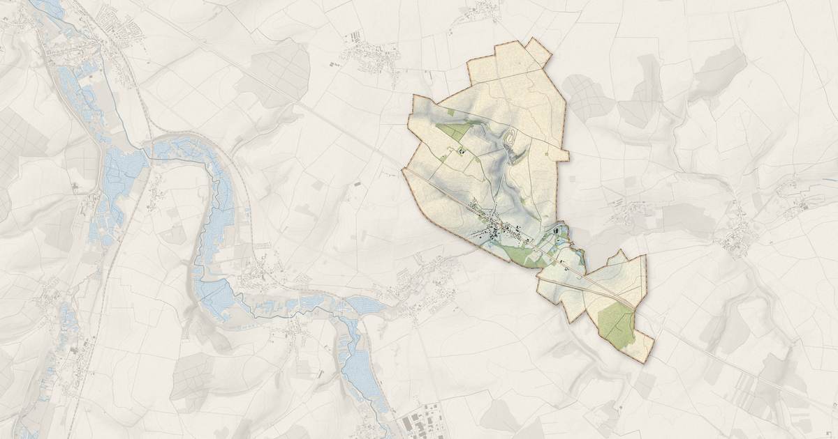 Portrait cartographique de Domart-sur-la-Luce : relief, eau, forêts, bâti et voies, calculés à partir des données de l'IGN