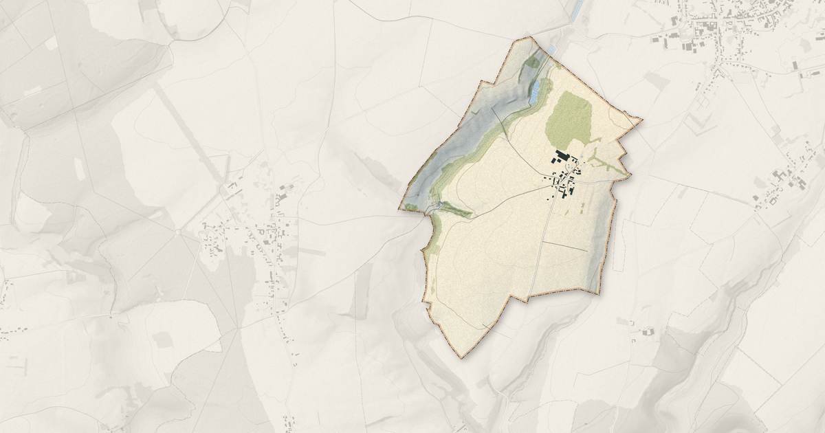 Portrait cartographique de Domesmont : relief, eau, forêts, bâti et voies, calculés à partir des données de l'IGN