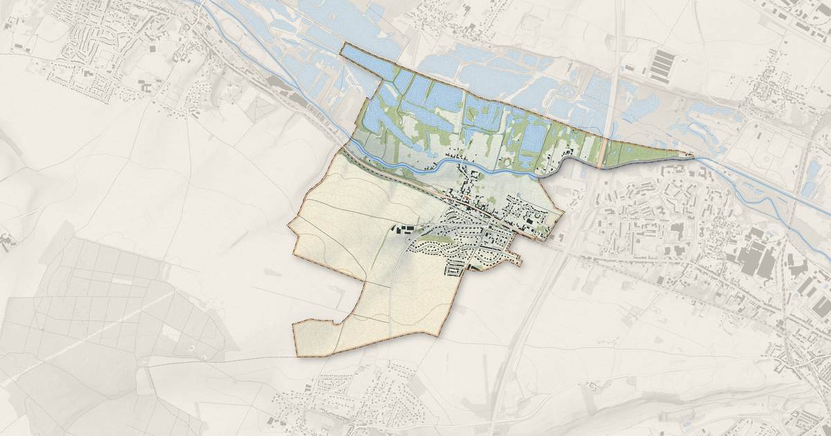 Portrait cartographique de Dreuil-lès-Amiens : relief, eau, forêts, bâti et voies, calculés à partir des données de l'IGN