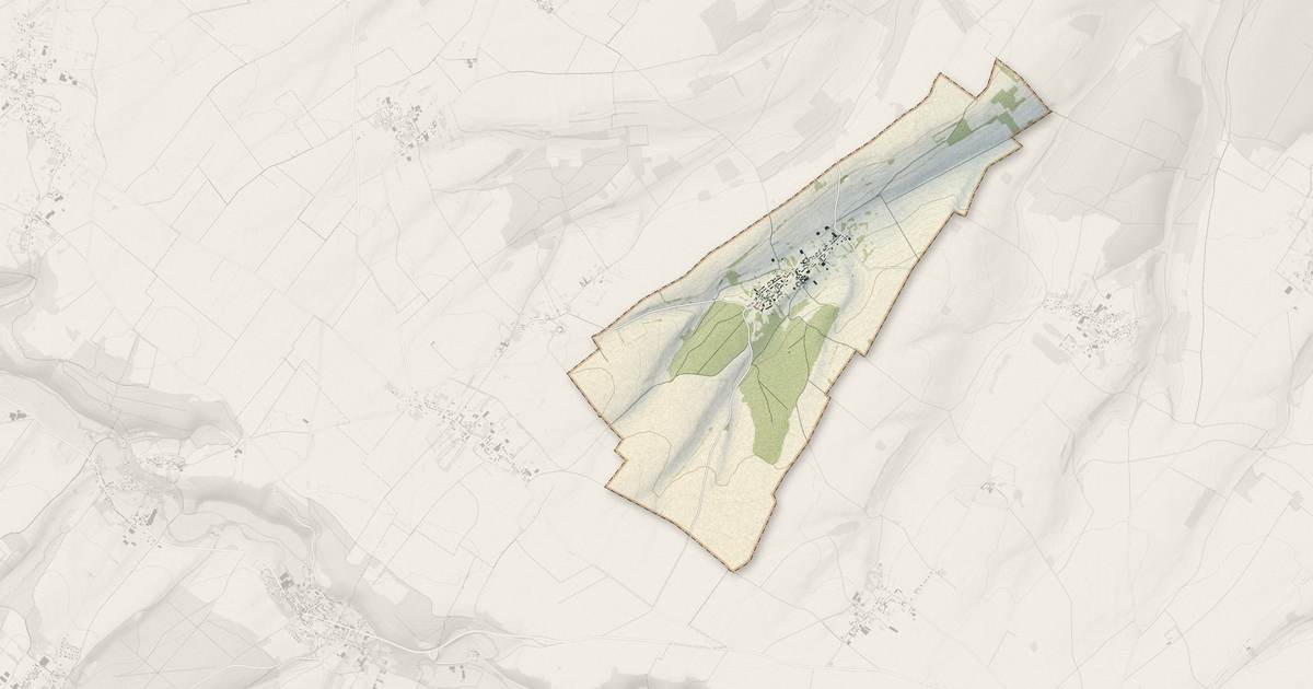 Portrait cartographique de Dromesnil : relief, eau, forêts, bâti et voies, calculés à partir des données de l'IGN