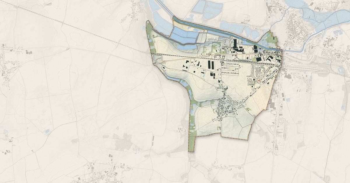 Portrait cartographique de Eppeville : relief, eau, forêts, bâti et voies, calculés à partir des données de l'IGN