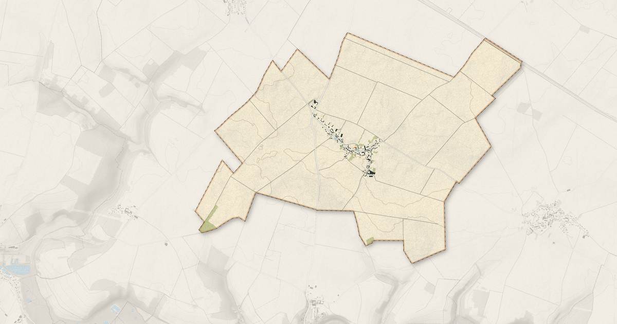 Portrait cartographique de Erches : relief, eau, forêts, bâti et voies, calculés à partir des données de l'IGN