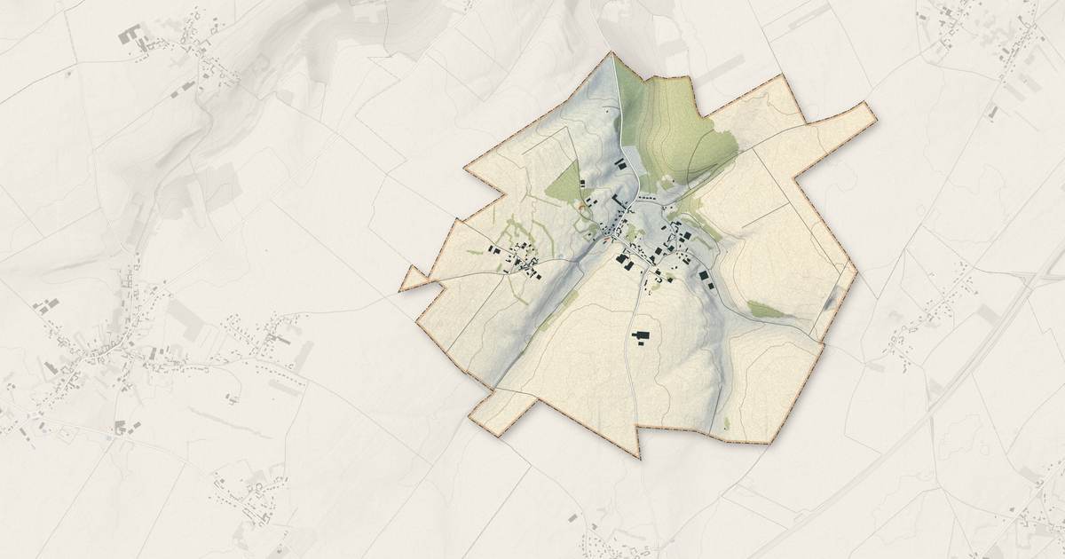 Portrait cartographique de Ercourt : relief, eau, forêts, bâti et voies, calculés à partir des données de l'IGN
