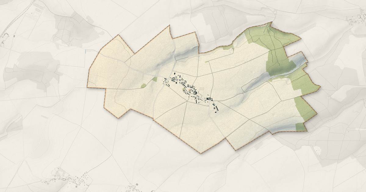 Portrait cartographique de Esclainvillers : relief, eau, forêts, bâti et voies, calculés à partir des données de l'IGN