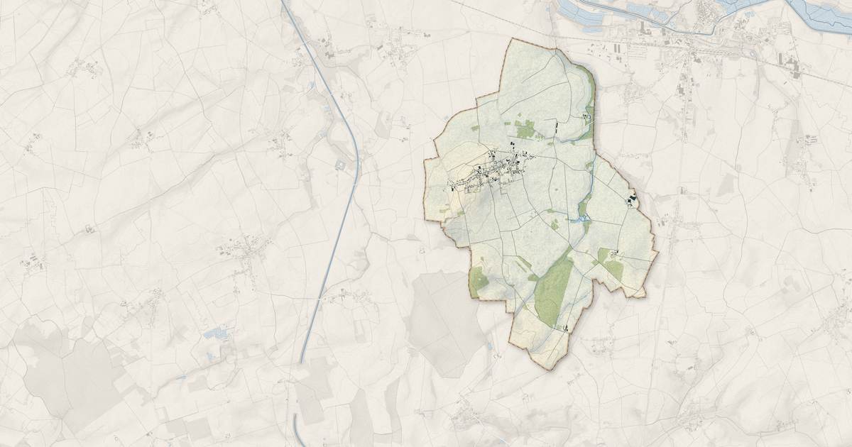 Portrait cartographique de Esmery-Hallon : relief, eau, forêts, bâti et voies, calculés à partir des données de l'IGN